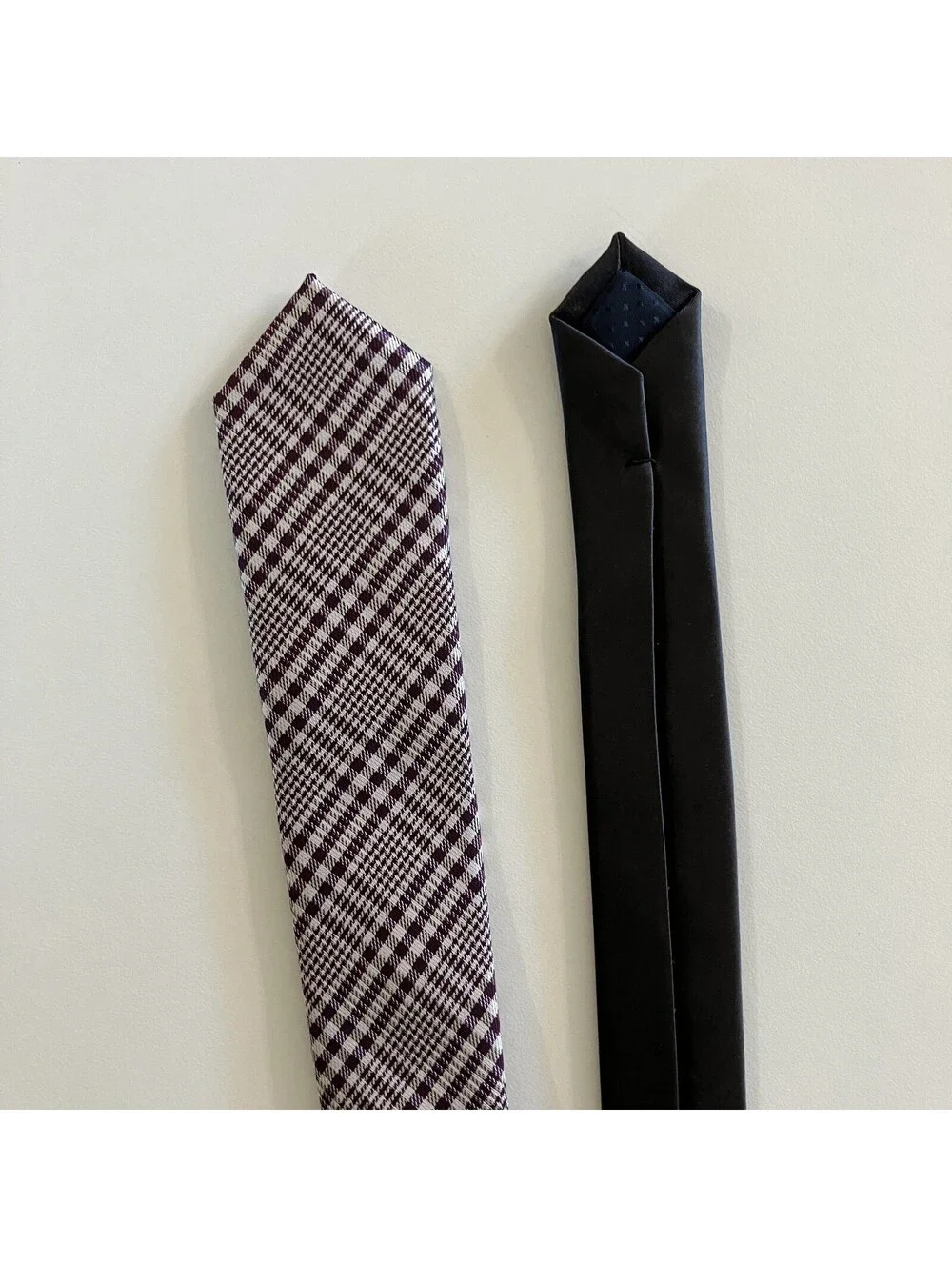 Riccardo Ferri Barberini Roma Italian Skinny Plaid Tie 100% Silk 60